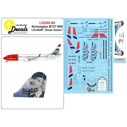 Lima November Decals 200-66 1/200 Norwegian B737-800 Ln-nom Gretha Garbo