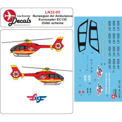Lima November Decals 32-05 1/32 Norwegian Air Ambulanse Ec135 In The Old Cs