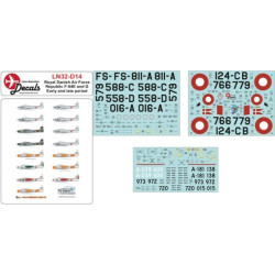 Lima November Decals 32-d14 1/32 Royal Danish Air Force F-84e/G Early And Late Period