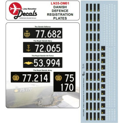 Lima November Decals 35-dm01 1/35 Danish Military Numberplates