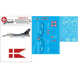 Lima November Decals 48-d14 1/48 Royal Danish Air Force F-16a H.k.h.50 Years