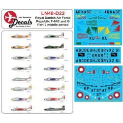 Lima November Decals 48-d22 1/48 Royal Danish Air F-84e/G Middle Period