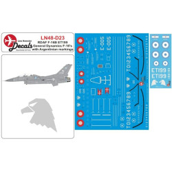 Lima November Decals 48-d23 1/48 Royal Danish Air F-16b Et199 With Argentinian Markings