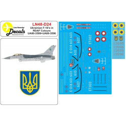 Lima November Decals 48-d24 1/48 Ukrainian F-16s In Rdaf Colors
