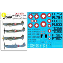 Lima November Decals 48-d28 1/48 Rdaf Spitfire Legacy All Schemes