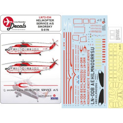 Lima November Decals 72-534 1/72 Helikopter Service S-61n First Cs Including Masks