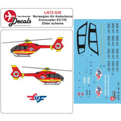 Lima November Decals 72-538 1/72 Norwegian Air Ambulanse Ec135 In The Old Cs