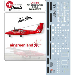 Lima November Decals 72-548 1/72 Air Greenland Dhc-6 New Cs. Including Masks