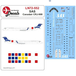Lima November Decals 72-552 1/72 Sas Canadair Crj900