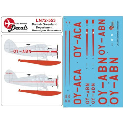 Lima November Decals 72-553 1/72 Danish Noorduyn Norseman. Includes Masks