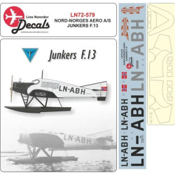 Lima November Decals 72-579 1/72 Nord-norges Aero Junkers F.13 With Masks