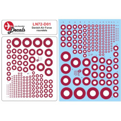 Lima November Decals 72-d01 1/72 Royal Danish Air Force Roundels