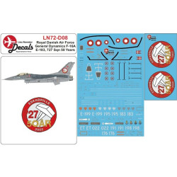 Lima November Decals 72-d08 1/72 Royal Danish Air Force F-16 727 Sqn 50 Years