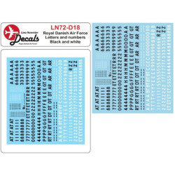 Lima November Decals 72-d18 1/72 Royal Danish Air Numbers And Letters