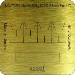 Lmg Ba-72029 1/72 Luftwaffe 500kg Sc500 8 Bomb Fins Thickness 0-1mm