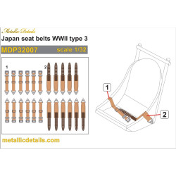 Metallic Details Mdp32007 1/32 Japan Seat Belts Wwii Type 3 Aircraft Accessories