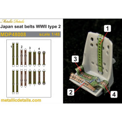 Metallic Details Mdp48008 1/48 Japan Seat Belts Wwii Type2 Aircraft Kit