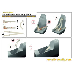 Metallic Details Mdp48023 1/48 Luftwaffe Seat Belts Early Wwii