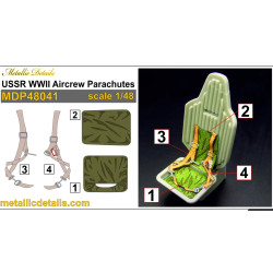Metallic Details Mdp48041 1/48 Ussr Wwii Aircrew Parachutes Set For 2 Seats