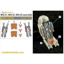 Metallic Details Mdp72008 1/72 Mig21 Mig23 Mig25 Seat Belts Aircraft Kit