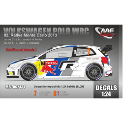 Mf-zone Dc2434 1/24 Volkswagen Polo Wrc Rallye Monte Carlo 2013 7 Latvala 8 Ogier For Belkits
