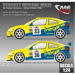 Mf-zone Dc2459 1/24 Renault Megane Maxi Rallye Sanremo 1998 33 Rowe 36 Laukkanen