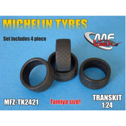 Mf-zone Tk2421 1/24 Michelin Tyres 4 Pieces Rubber Set
