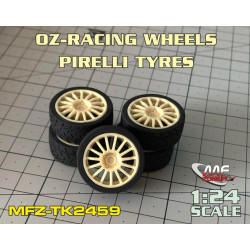 Mf-zone Tk2459 1/24 Oz-racing 15/4 And Pirelli Tyres For Hasegawa Focus Rs Wrc