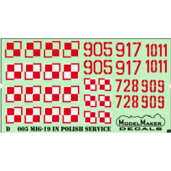 Modelmaker D144005 1/144 Mig-19 In Polish Service Aircraft Decal