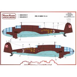 Model Maker Sd722017 1/72 Pzl-37abis 72 14 Decal For Aircraft