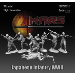 Mars Figures 3dp32015 1/32 Japanese Infantry Wwll 3d Print High Resolution
