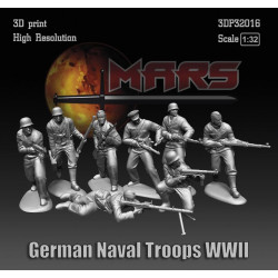 Mars Figures 3dp32016 1/32 German Naval Troops Wwll 3d Print High Resolution