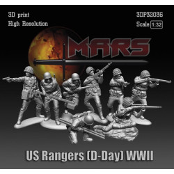 Mars Figures 3dp32036 1/32 Us Rangers D-day Wwll 3d Print High Resolution