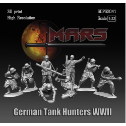 Mars Figures 3dp32041 1/32 German Tank Hunters Ww2 8 Figures 3d Resin Kit