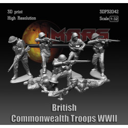Mars Figures 3dp32042 1/32 British Commonwealth Troops Ww2 Resin Kit