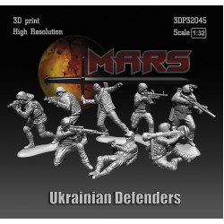 Mars Figures 3dp32045 1/32 Ukrainian Defenders 8 Figures 3d Resin Kit