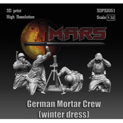 Mars Figures 3dp32051 1/32 German Mortar Crew Winter Dress 3d Print High Resolution