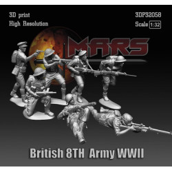 Mars Figures 3dp32058 1/32 British 8th Army Wwii 3d Print High Resolution