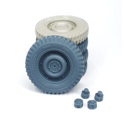 Pimp My Miniatures 16s-004 1/16 4x4 Mb Utility Truck Jeep Willys Wheels Set With Spare Weighted