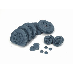 Pimp My Miniatures Afvs35-201 1/35 Sd.kfz 222 Early Road Wheels Flat Tires Type 1 4pcs And Spare For Tamiya