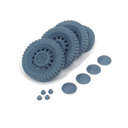 Pimp My Miniatures Afvs35-212 1/35 Sd.kfz 222 Late Road Wheels Flat Tires Type 3 4pcs And Spare For Hobby Boss