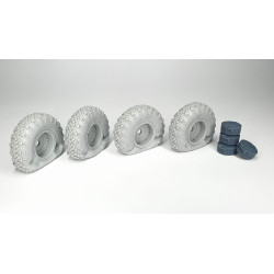 Pimp My Miniatures Afvs35-246 1/35 Btr-80 / Btr-80a Apc Road Wheels Flat Tires Right Side For Trumpeter