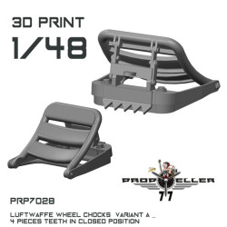 77propeller Prp7028 1/48 Luftwaffe Wheel Chocks Variant A 4 Pieces Teeth In Closed Position
