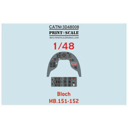 Print Scale Prs3d48-008 1/48 Bloch Mb 151/152 3D decal Instrument Panel