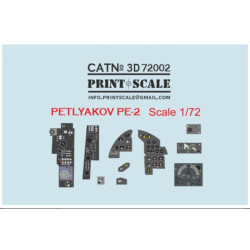 Print Scale Prs3d72-002 1/72 Petlyakov Pe-2 3D decal Instrument Panel