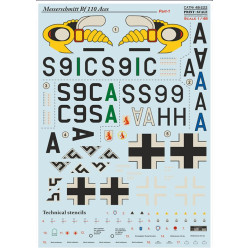 Print Scale 48-222 1/48 Decal For Messerschmitt Bf-110 Zerstorer Part 1