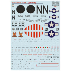 Print Scale 48-261 1/48 Decal For P-38 Lightning In Bare Metal Part 2