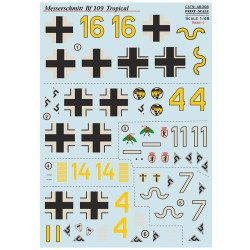 Print Scale 48-308 1/48 Messerschmitt Bf-109 Tropical Options Part 1 New