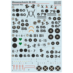 Print Scale 72-460 1/72 Decal For Bf-109 Messerschmitt In Spanish War