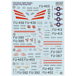 Print Scale 72-495 1/72 Decal For F-86 Sabres Of The Fighter Bomber Groups The Complete Set 2 Leaf